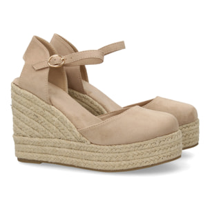 Alpargata cuña mujer talón cerrado y pulsera tobillo