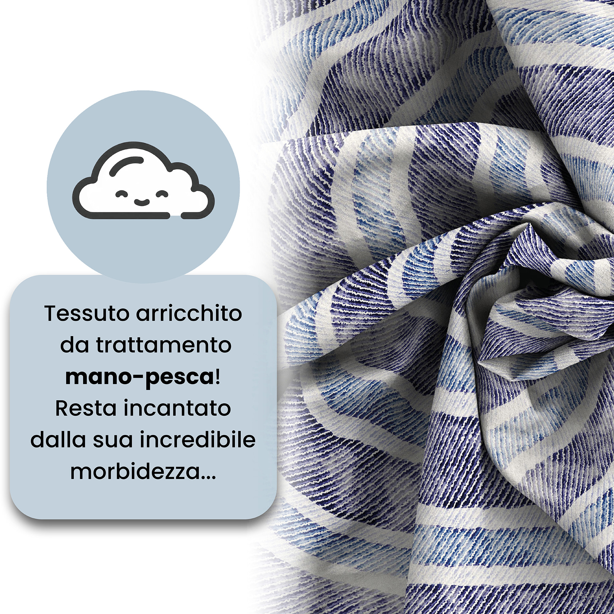COPRIPIUMINO FANTASY, 100% Microfibra, No Stiro - JEANS STRIPES