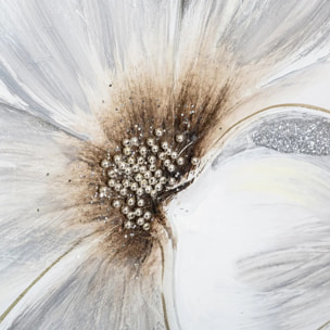 Toile peinte "Fleurs" 48x48cm