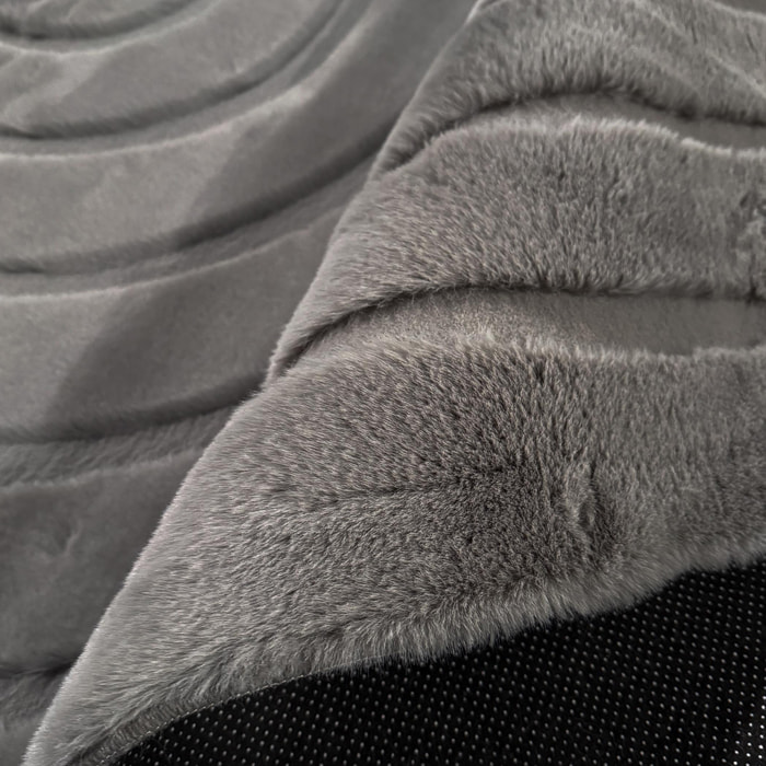 ALASKA - Tapis doux à motif graphique anthracite
