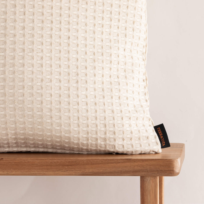 Housse de coussin jacquard 50x50 cm Sax Lin