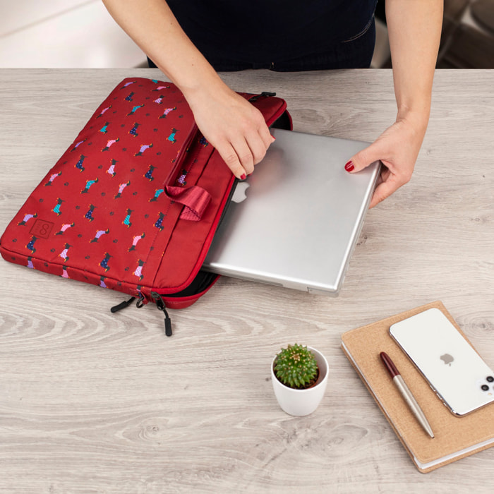 Bolso Maletin Portaordenador Mujer Skpat Lausana Rojo