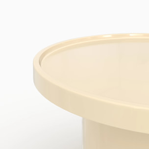 Table basse laquée blanche en MDF, D70 cm - Nora