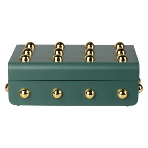 Caja Mdf Zinc Tachuelas Verde 24x16x8 Cm