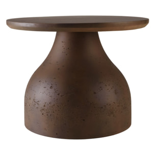 NESTOR - Table basse ronde en béton marron D52cm