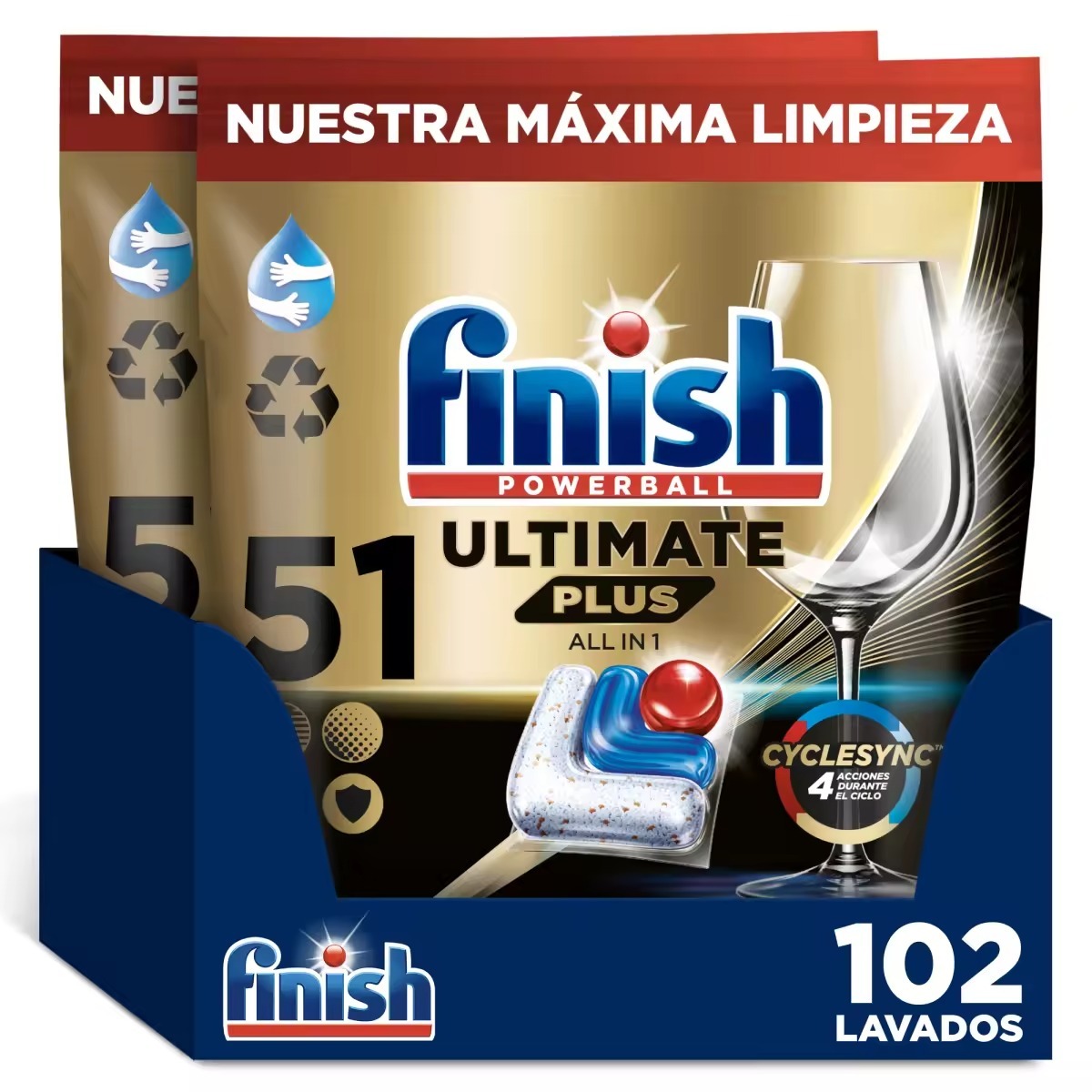 Finish Ultimate Plus Pastillas para lavavajillas 102 uds Regular