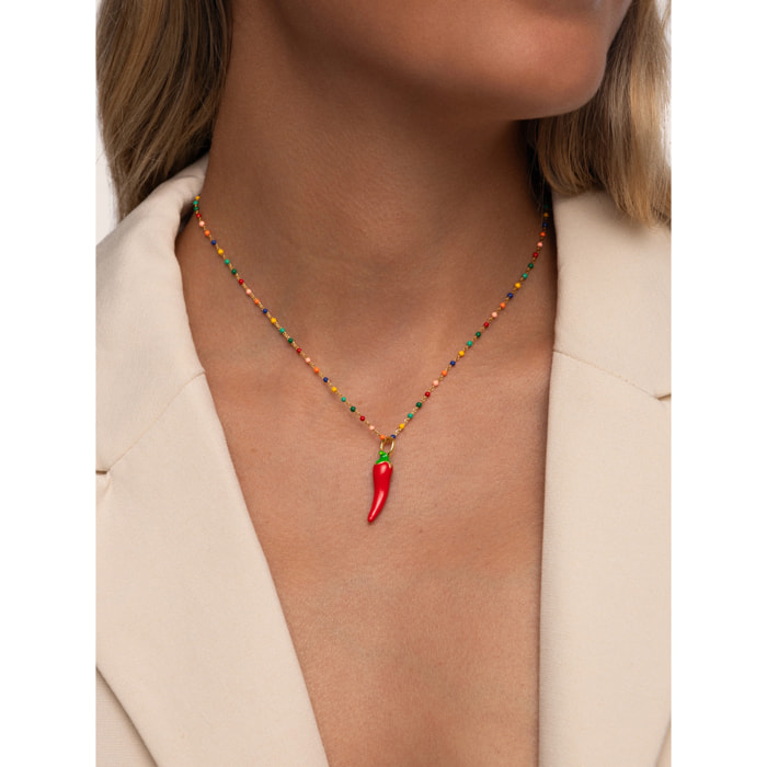 Charm chili pepper Placcato Oro