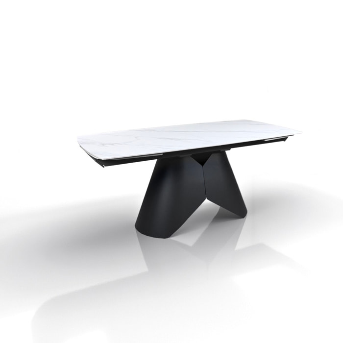 Tomasucci Table extensible KAJA en marbre blanc - GRIS