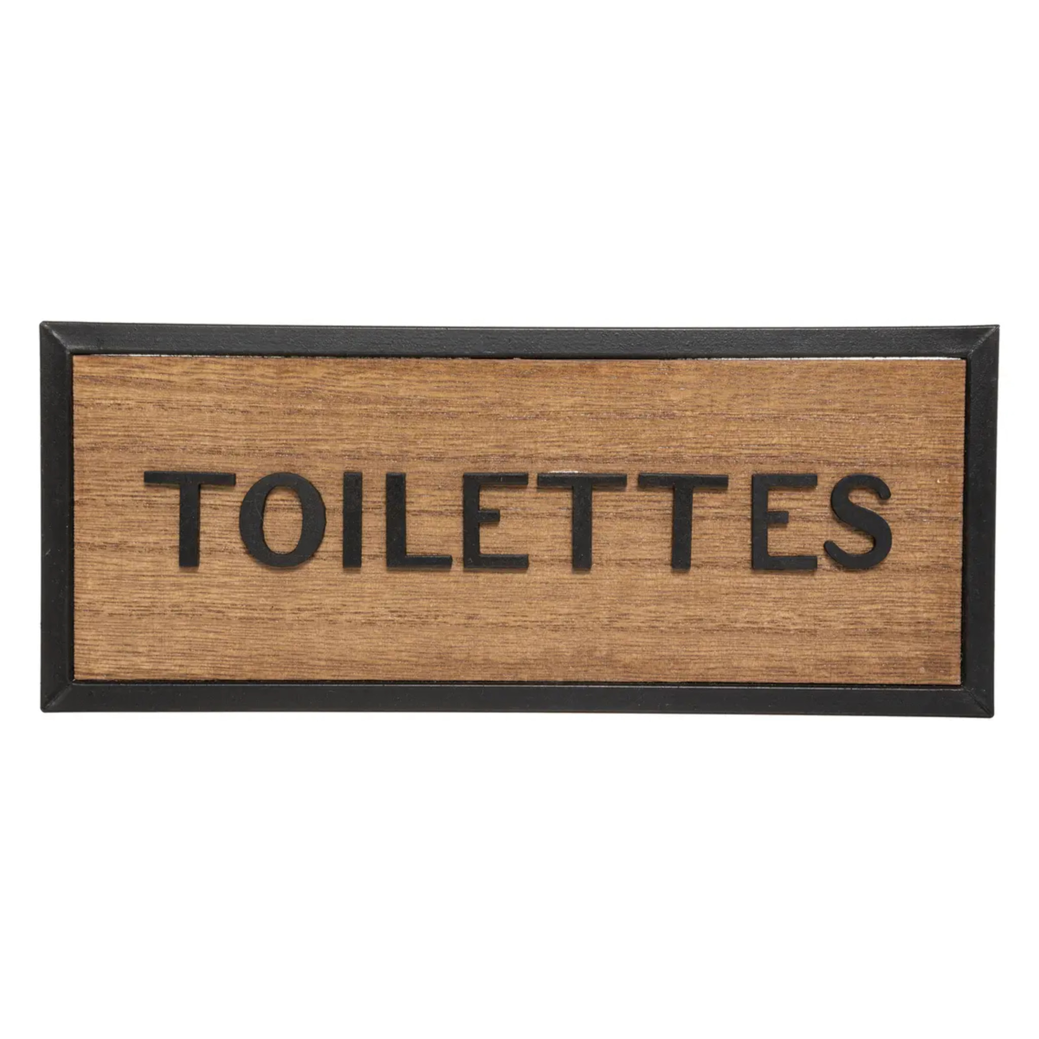 Plaque de porte bois métal 22x9cm