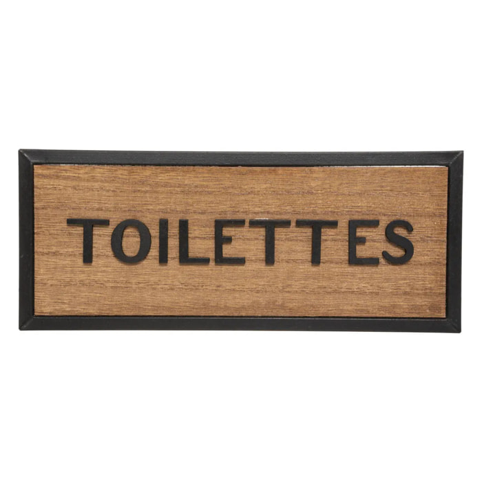 Plaque de porte bois métal 22x9cm