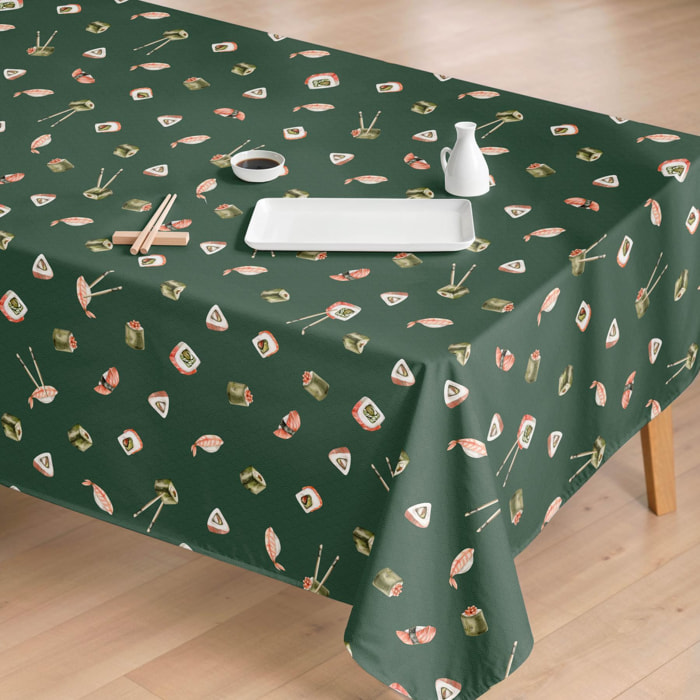 Nappe anti-taches SUSHI VERT - enduite