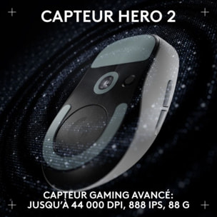Souris Gamer Sans Fil LOGITECH PRO X SUPERLIGHT2 DEX LIGHTSPEED Blan