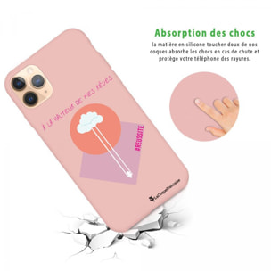 Coque iPhone 11 Pro Silicone Liquide Douce rose pâle A La Hauteur De Mes Rêves La Coque Francaise.