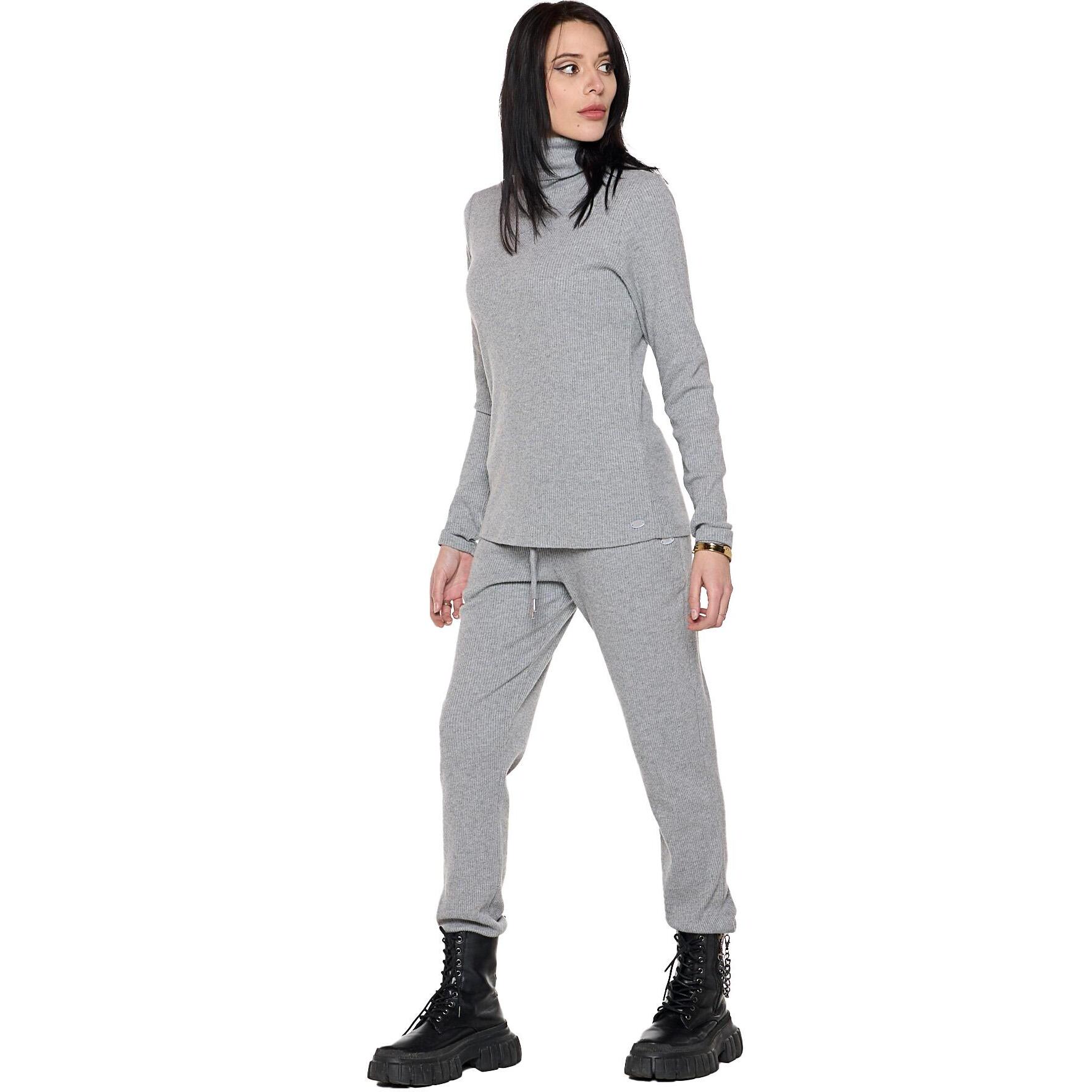 T-shirt da donna con collo a dolcevite a manica lunga in costina 'Pearl'