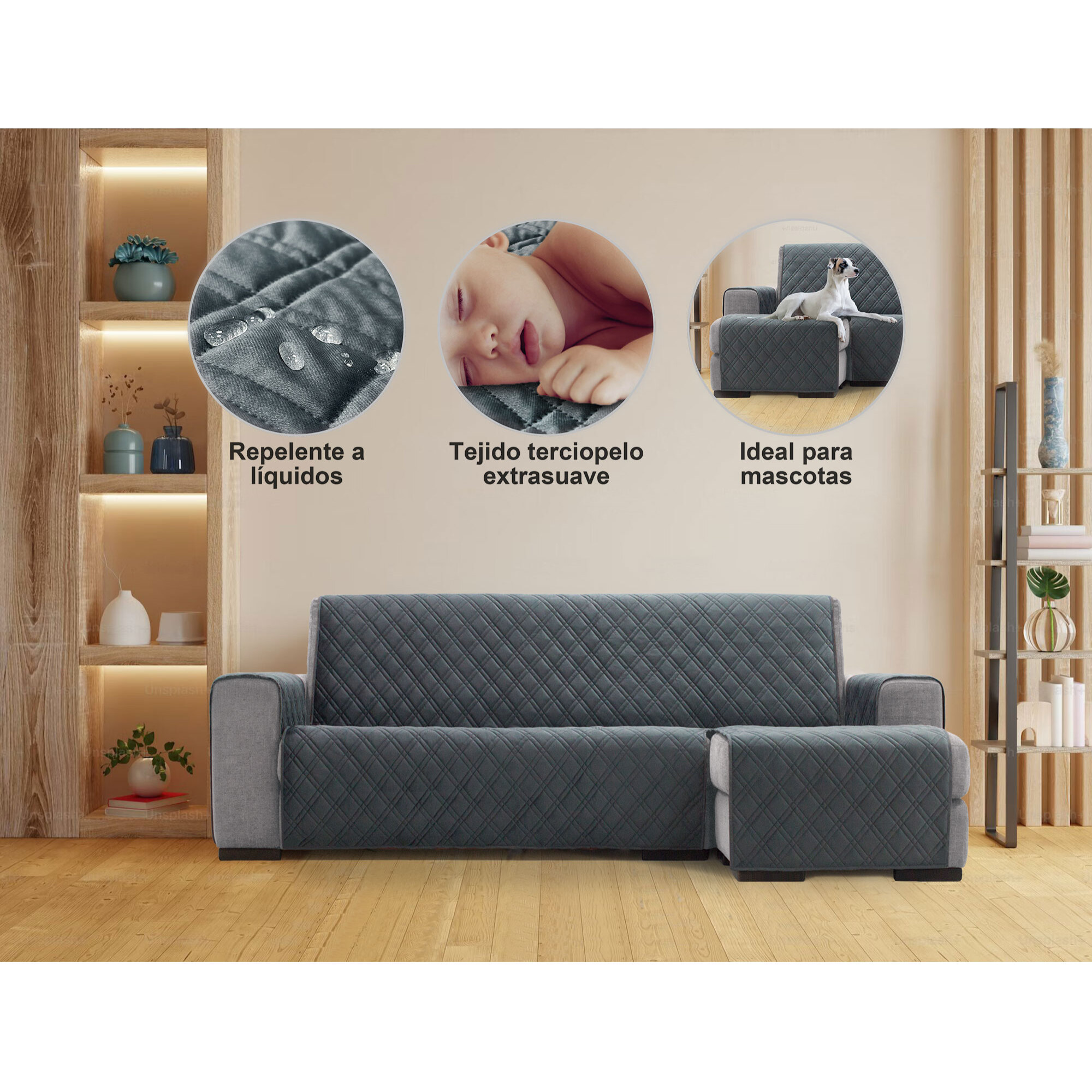 Cubre Sofá Chaise Longue Derecha modelo VERONA