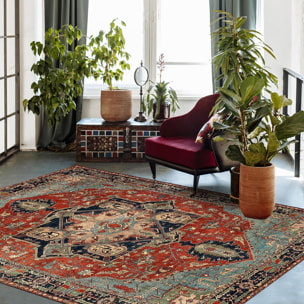 Tapis imprimé Vefu motif Médaillon Oriental