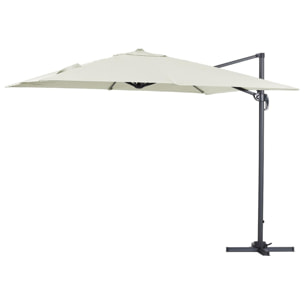 Parasol déporté "Sun 3" - 3 x 3 m - Ecru