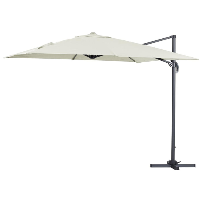 Parasol déporté "Sun 3" - 3 x 3 m - Ecru