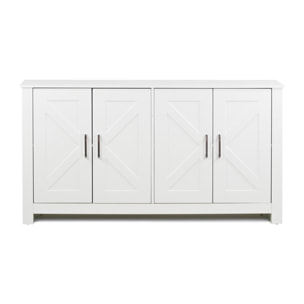 Credenza moderna bianca con 4 ante 150x40x80 cm