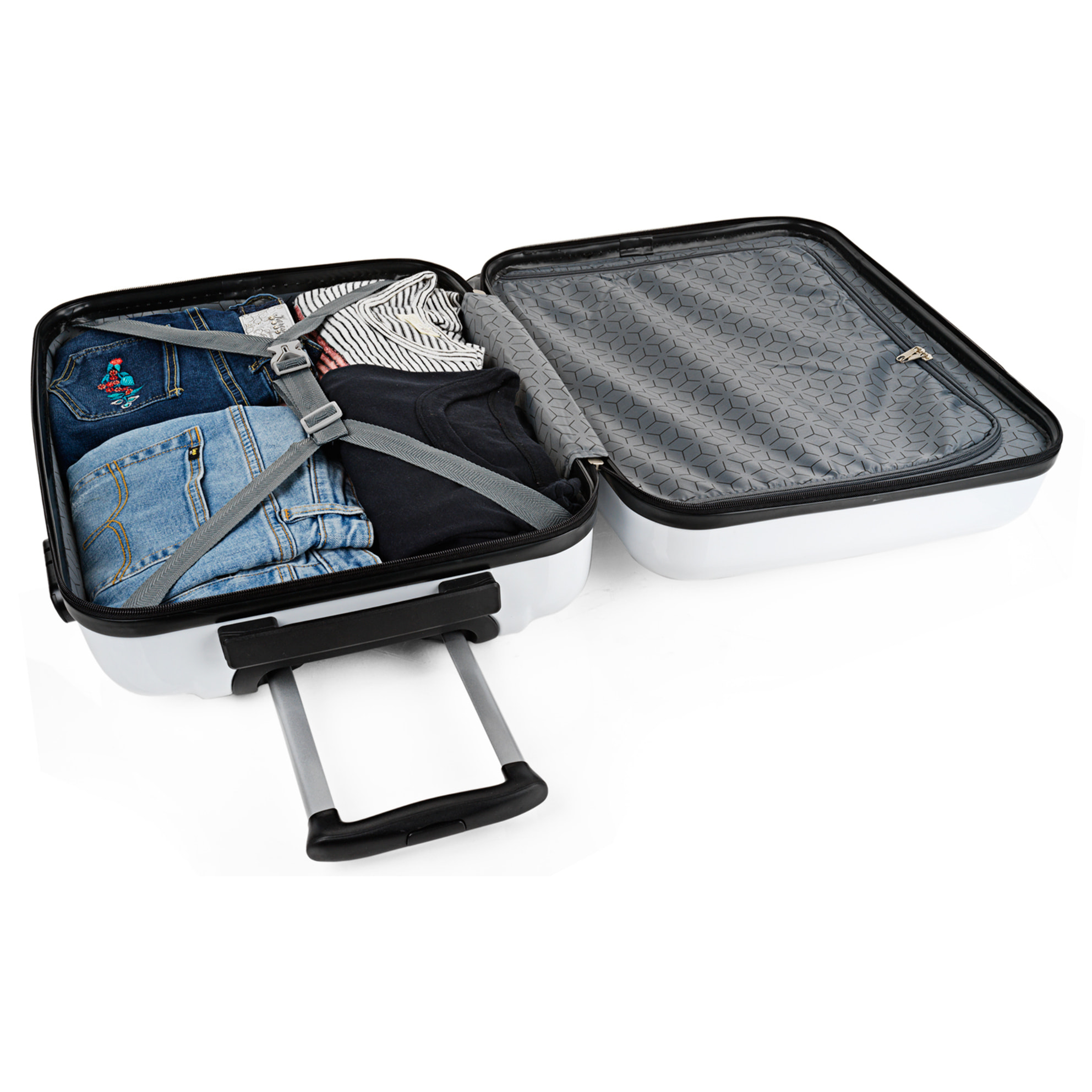 Juego De Maletas Pc Itaca Base Blanco Blanco Hello