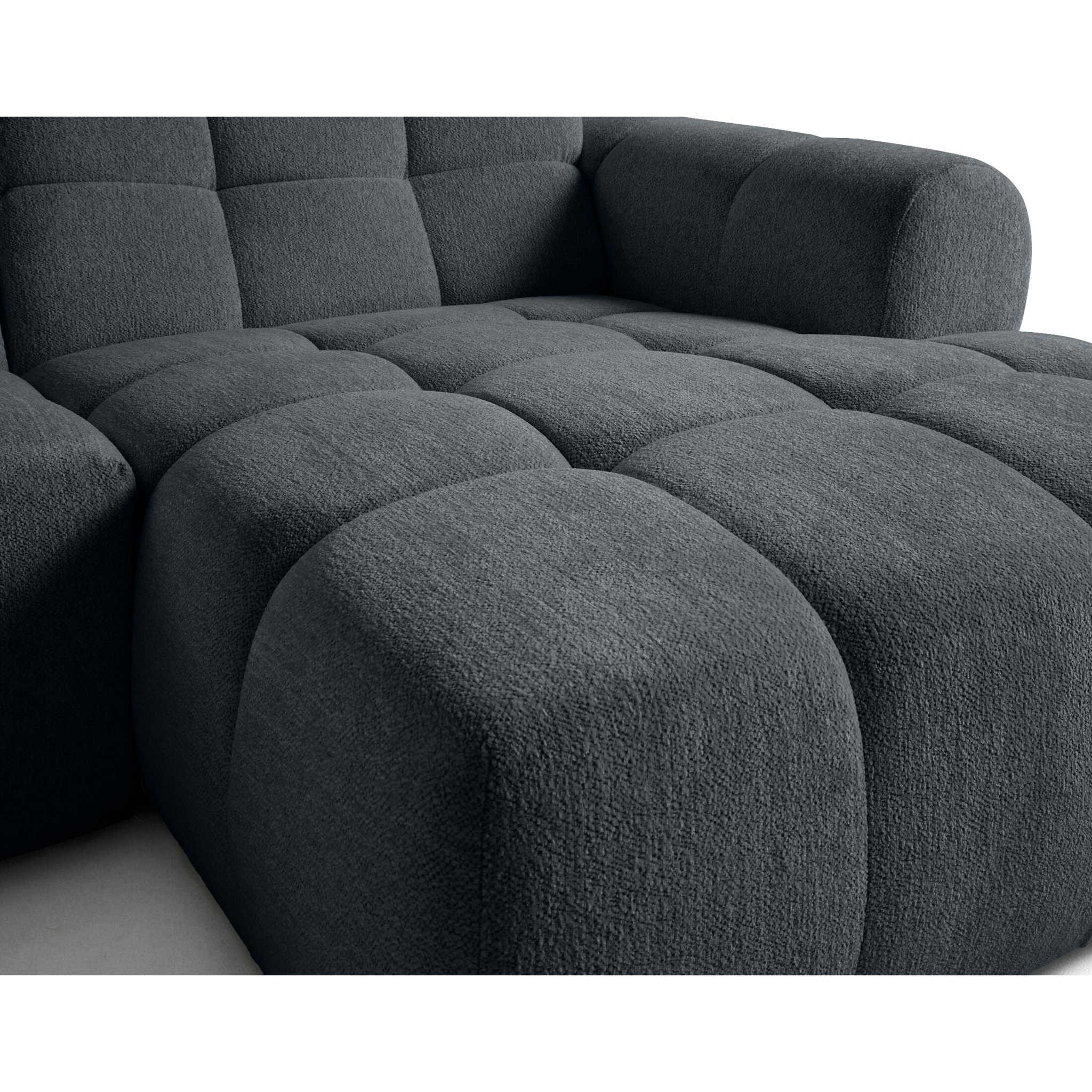 Ray - canapé d'angle droit - 4 places - en tissu texturé - Gris