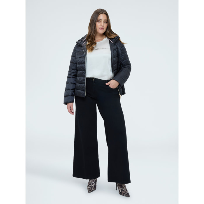 Fiorella Rubino - Jeans Wide Leg lavaggio total black - Nero