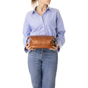 Pochette  unisex In Vera pelle Made in Italy 26x17x12 cm