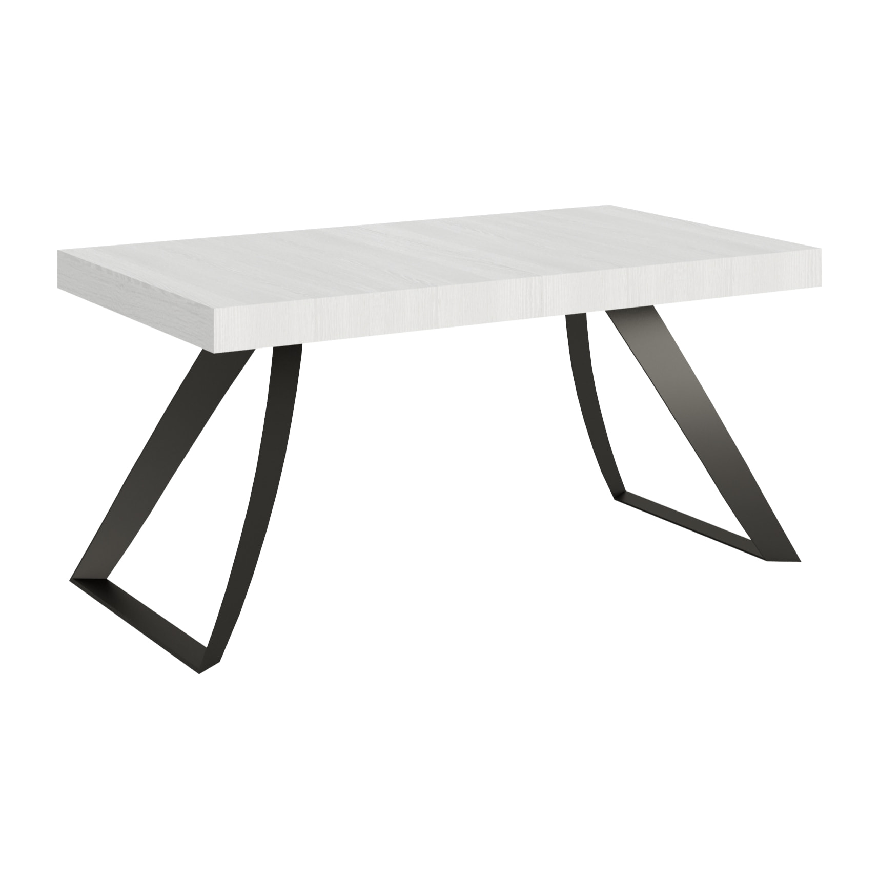 Table extensible 90x160/420 cm Proxy Frêne Blanc cadre Anthracite