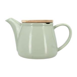 Théière en grès céladon avec couvercle en bois 500ml ANNA