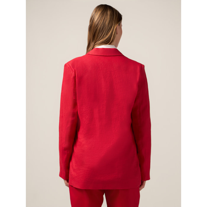 Oltre - Blazer in puro lino - Rosso