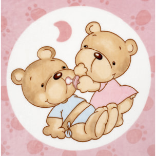 Manta Cuna Sedalina Parejita Osos Rosa