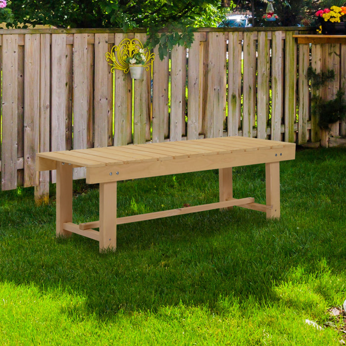 Banc de jardin 2 places style rural chic assise à lattes dim. 110L x 38l x 35H cm bois de sapin pré-huilé