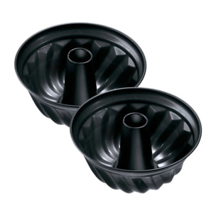 Ensemble de 2 Moules à kouglof 22 cm Zenker Black Metallic