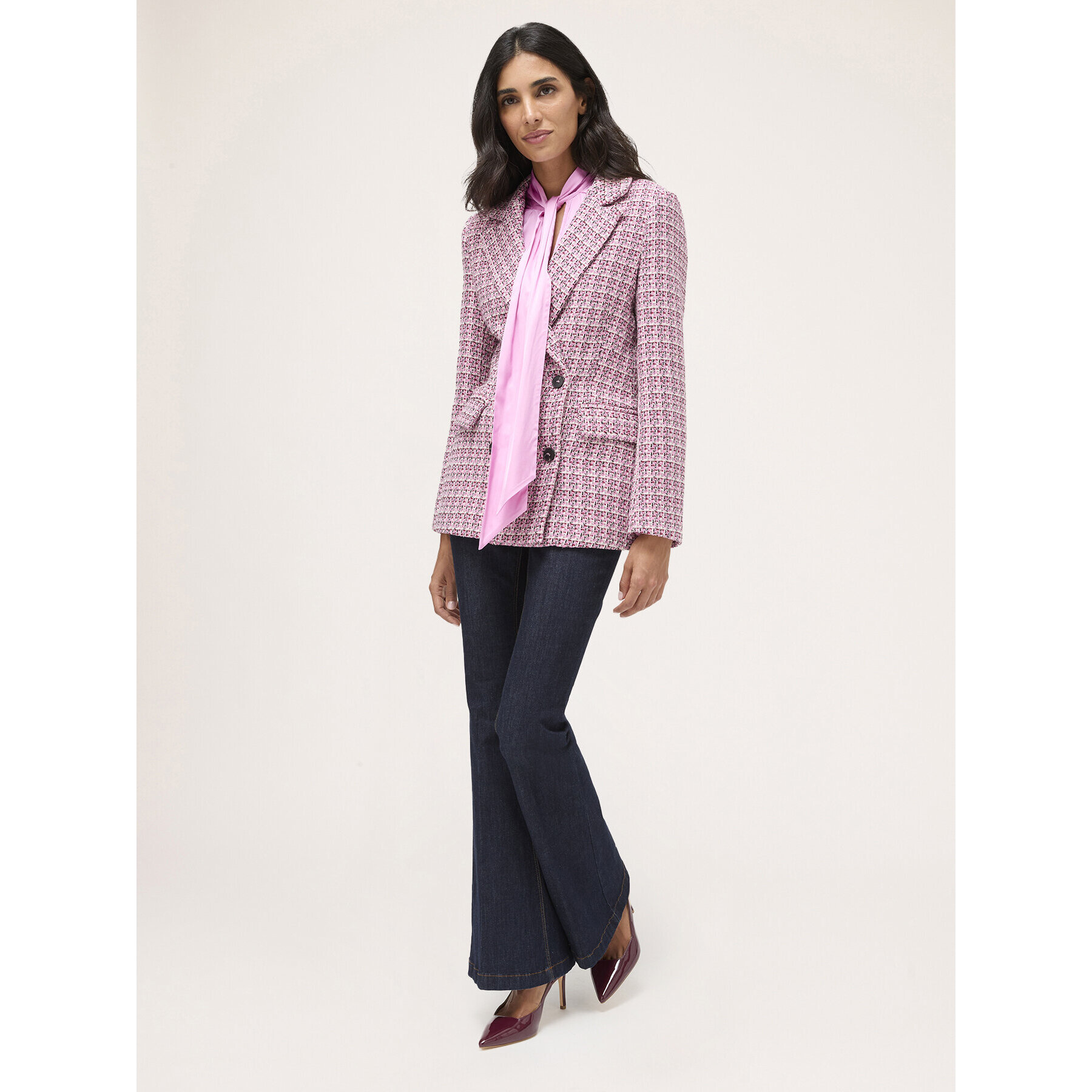 Motivi - Giacca doppiopetto in tweed - Rosa