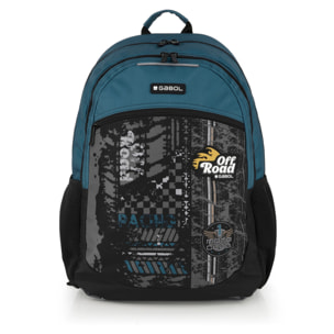 Mochila adaptable a carro Gabol ROAD azul y negra y resistente al agua