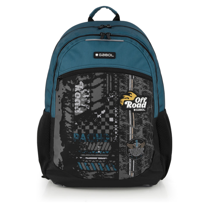 Mochila adaptable a carro Gabol ROAD azul y negra y resistente al agua