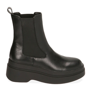 Chelsea boots platform negras, tacón 7 cm