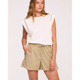 Short Detalle Bordado Caqui - Shorela