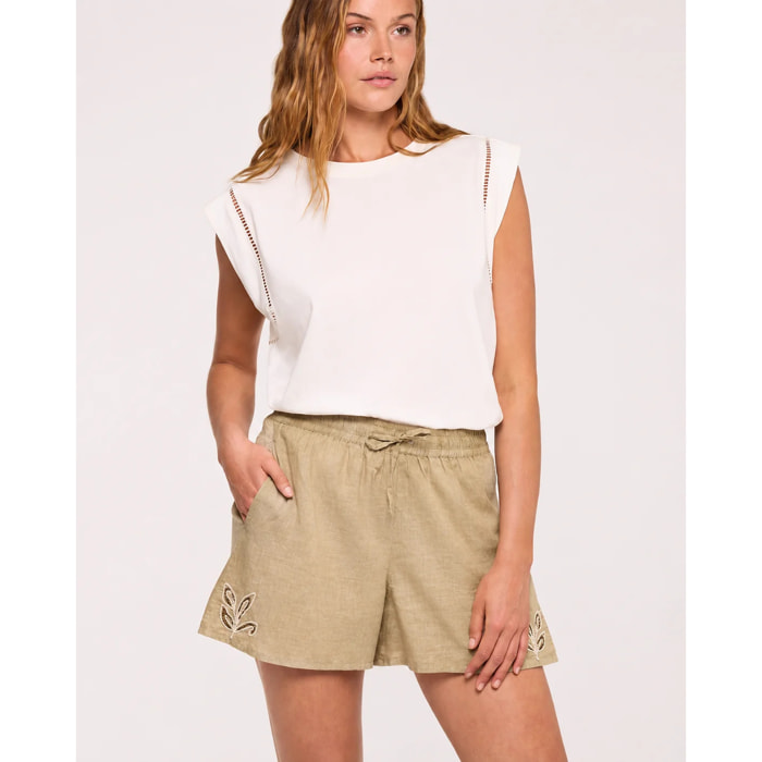 Short Detalle Bordado Caqui - Shorela