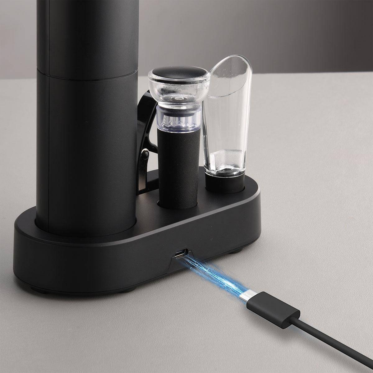 Ouvre-bouteille électrique noir rechargeable