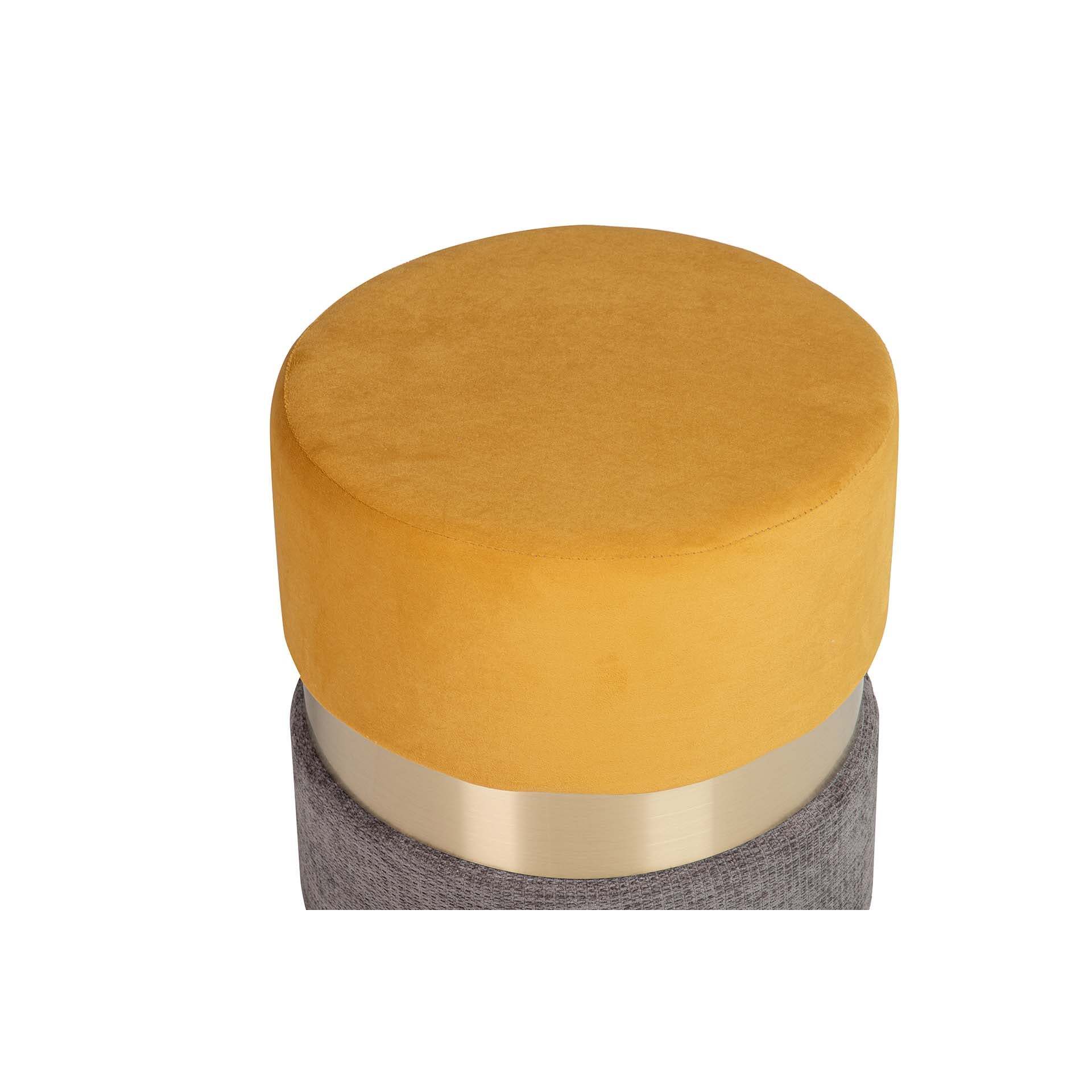 Puff Velvet Amarillo Gris 40x40x44 Cm
