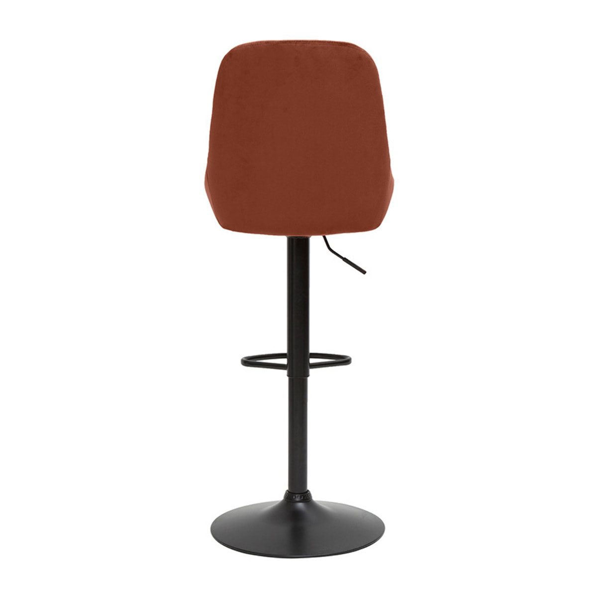Tabourets de bar design réglables velours rouge tomette (lot de 2) HOLO