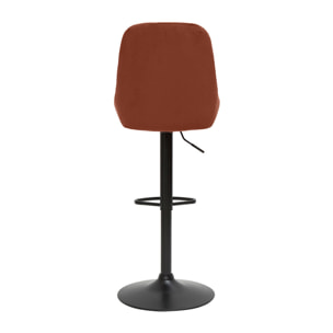 Tabourets de bar design réglables velours rouge tomette (lot de 2) HOLO