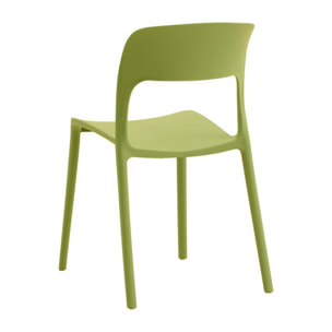 Set di 2 sedie SOUTH BEACH in polipropilene verde oliva