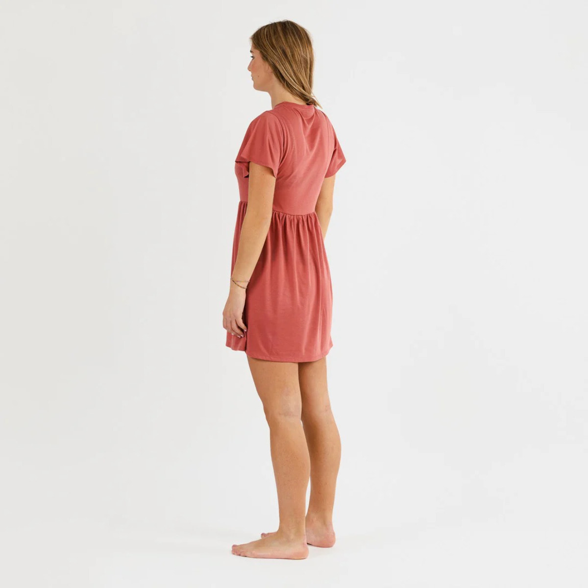 Camisón manga corta marsala