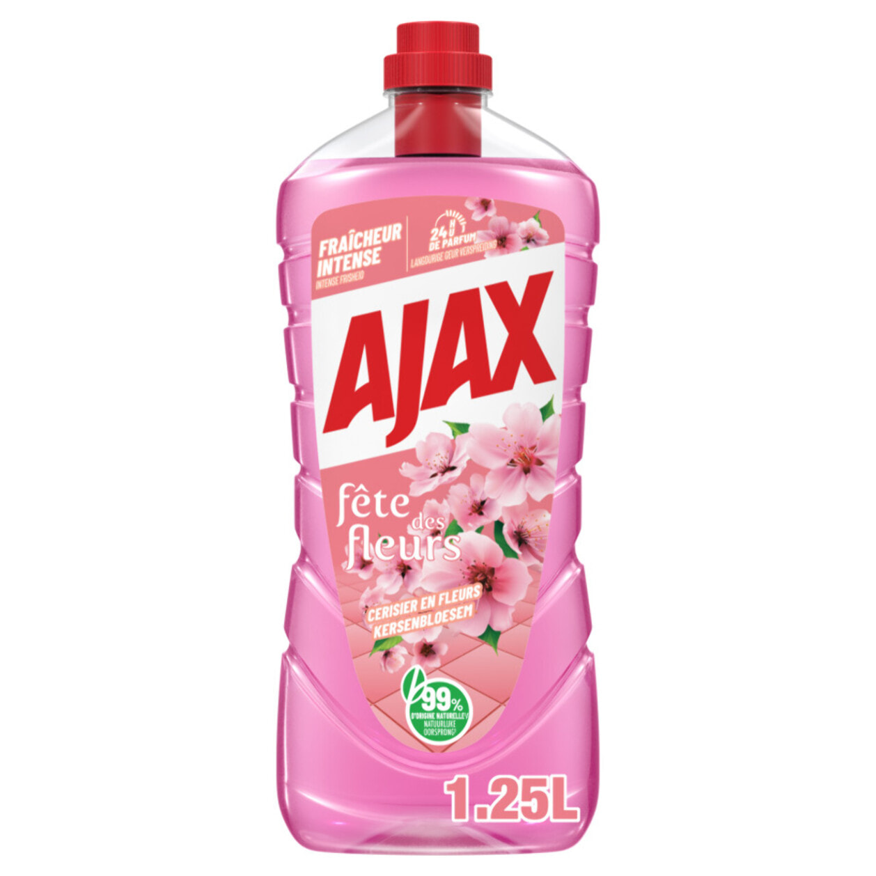 Pack de 12 - Nettoyant ménager Ajax Fêtes des Fleurs Cerisier 1,25L