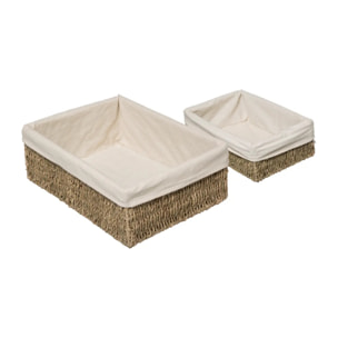 2 paniers de rangement "Vannerie" en roseau