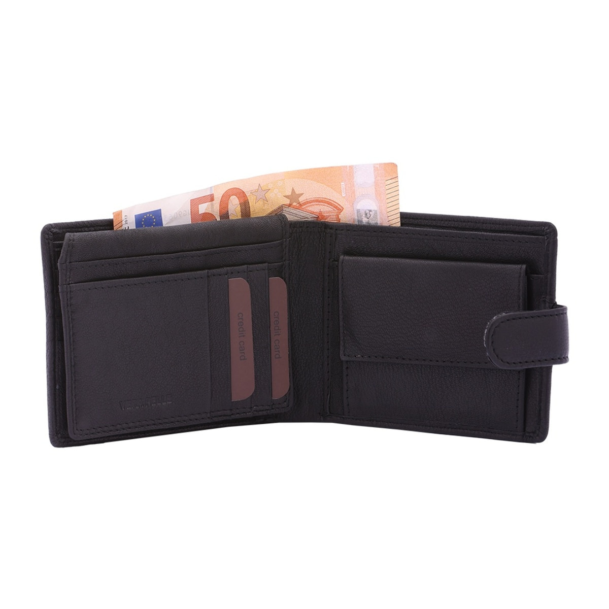 Portafoglio uomo in vera pelle - Modello False - Casual - 9.5 x 12.0 x 2.5 cm
