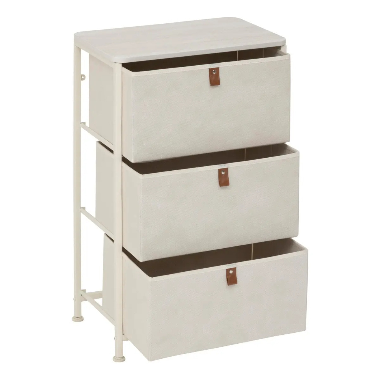 Rangement Tissa beige 3 tiroirs