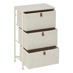 Rangement Tissa beige 3 tiroirs